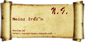 Neisz Irén névjegykártya